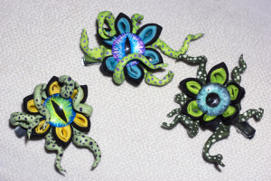 tentacle creepy kanzashi eyeballs hair clip